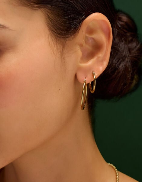 2-Pack Stainless Steel Hoop Earrings, , large