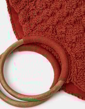 Wooden Handle Macramé Bag, , large