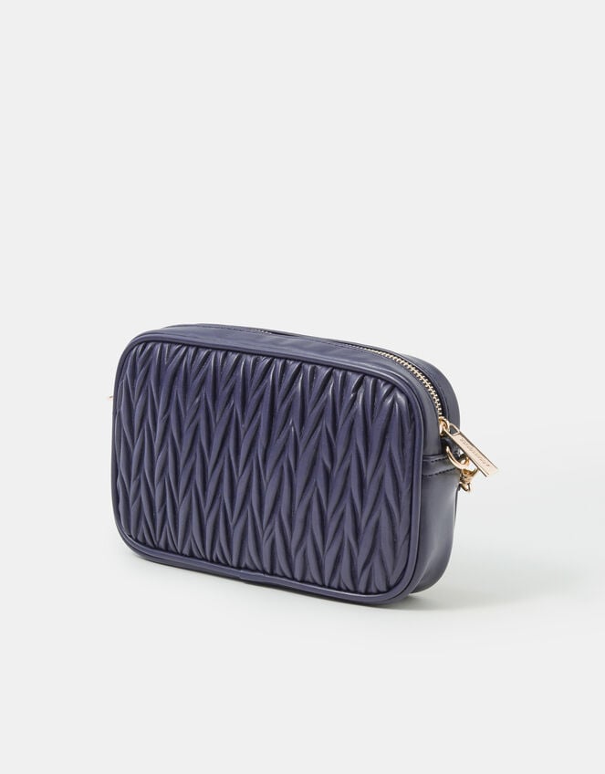 Small Ruched Crossbody Bag, Blue (NAVY), large