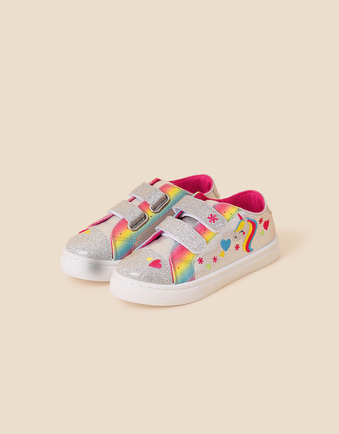 Girls Bright Metallic Unicorn Trainers, Multi (BRIGHTS-MULTI), large