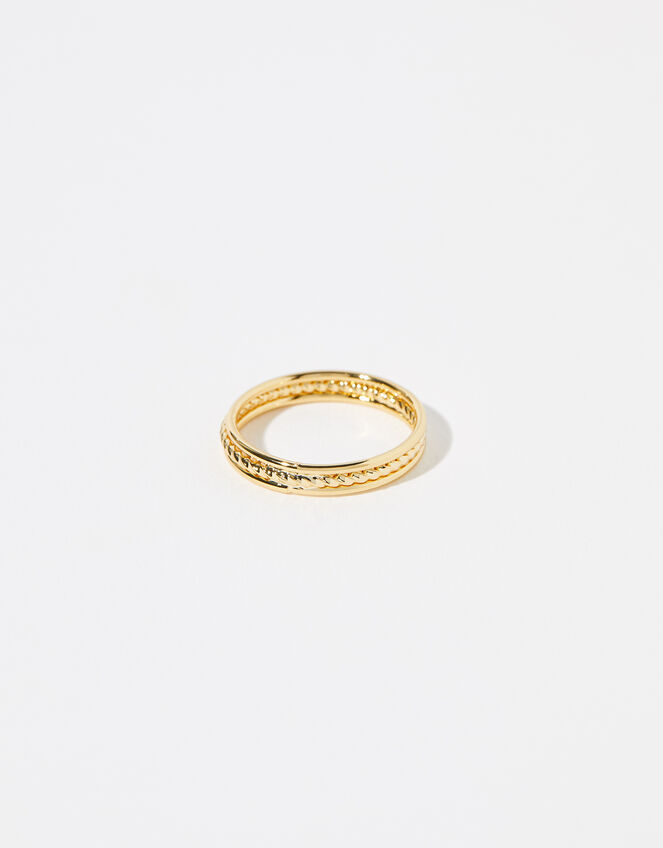 Gold-Plated Rope Band Ring, Gold (GOLD), large
