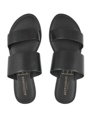 Wide Strap Mule Sandals, Black (BLACK), large
