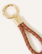 Plaited Loop Keyring, Tan (TAN), large