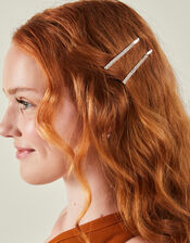 Sparkle Diamante Hair Slides Set of Two, , large