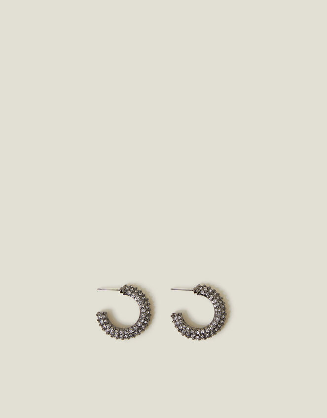 Pavé Chunky Hoop Earrings, , large