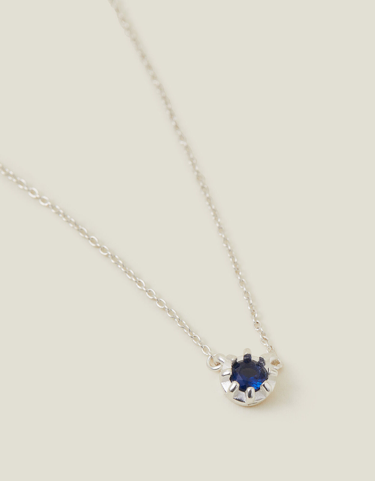 Sterling Silver Stone Pendant Necklace