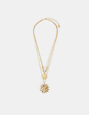 Sun Pendant Layered Necklace, , large