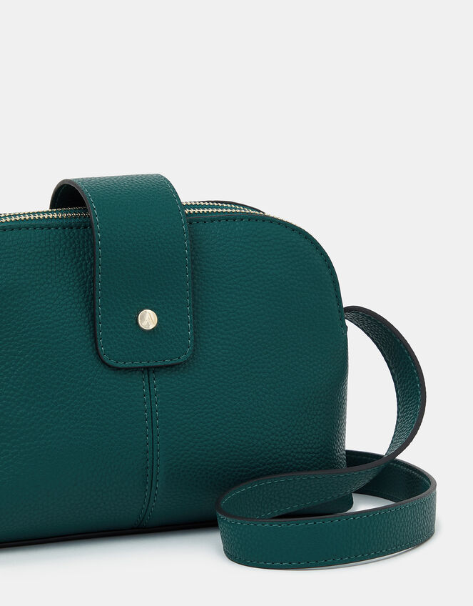 Double-Zip Cross Body Bag, Teal (TEAL), large