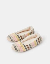 Fair Isle Ballet Flat Slippers, Multi (BRIGHTS MULTI), large