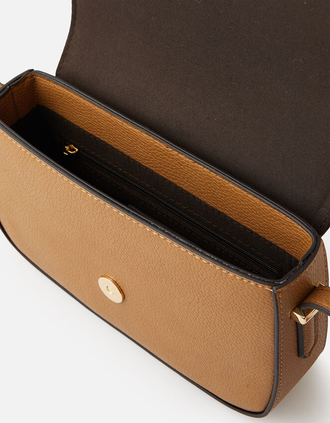 Ruby Saddle Cross-Body Bag , Tan (TAN), large