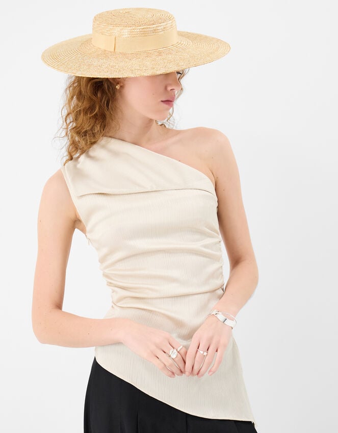 Straw Boater Fascinator, , large