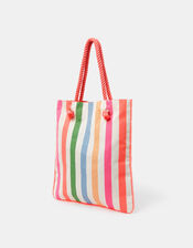 Girls Ice Cream Stripe Shopper Bag, , large