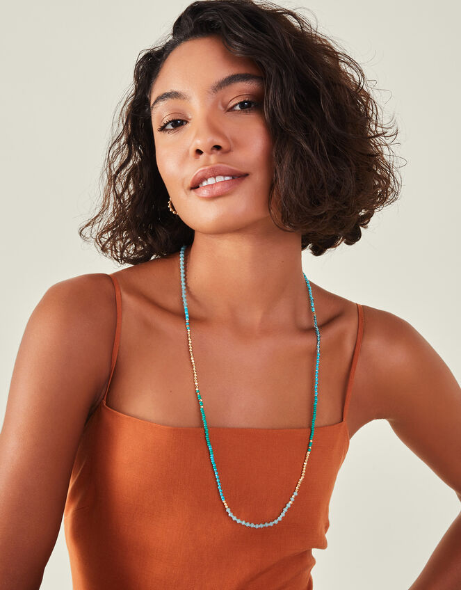 Long Beaded Rope Necklace, , large