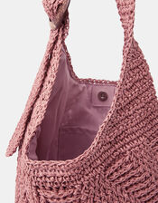 Slouchy Raffia Crossbody Bag, , large