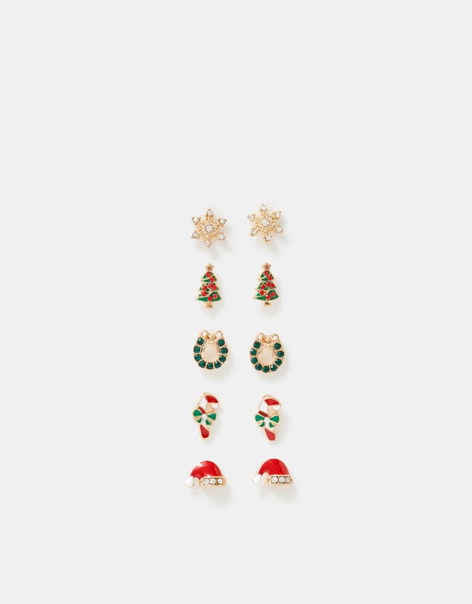 5-Pack Christmas Stud Earrings, , large