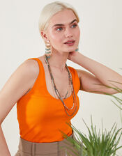 Bead and Chain Layered Necklace, , large