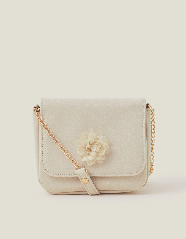 Girls Square Glitter Corsage Flower Bag, , large