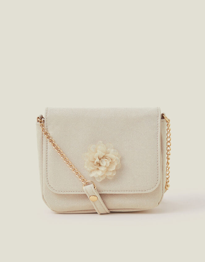 Girls Square Glitter Corsage Flower Bag, , large