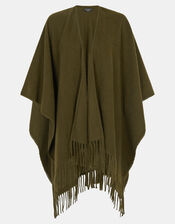 Fringe Knit Poncho, , large