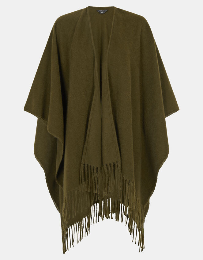 Fringe Knit Poncho, , large