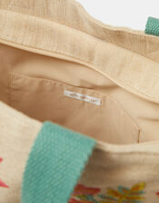 Embroidered Beach Tote Bag, , large