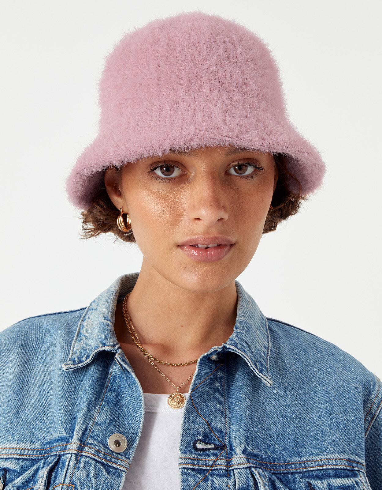 Fluffy Bucket Hat Pink Hats Accessorize UK