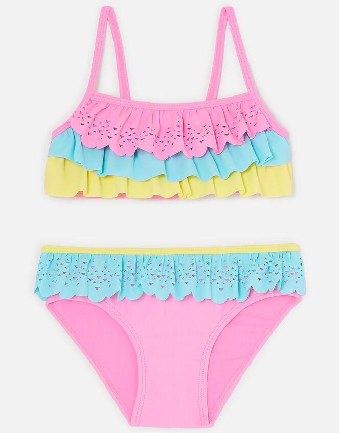 Girls Laser Cut Bikini Set, Multi (BRIGHTS-MULTI), large