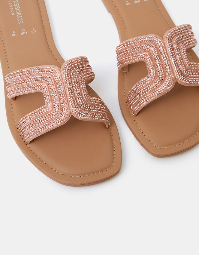 Diamant&eacute; Cut Out Slip On Sandals, Gold (ROSE GOLD), large