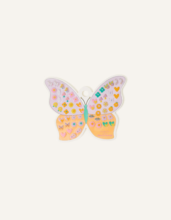 Girls Butterfly Stick On Earrings, , large