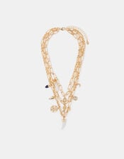 Layered Charm Paper Clip Necklace, , large