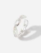 Sterling Silver Ear Chain Cuff, Silver (ST SILVER), large