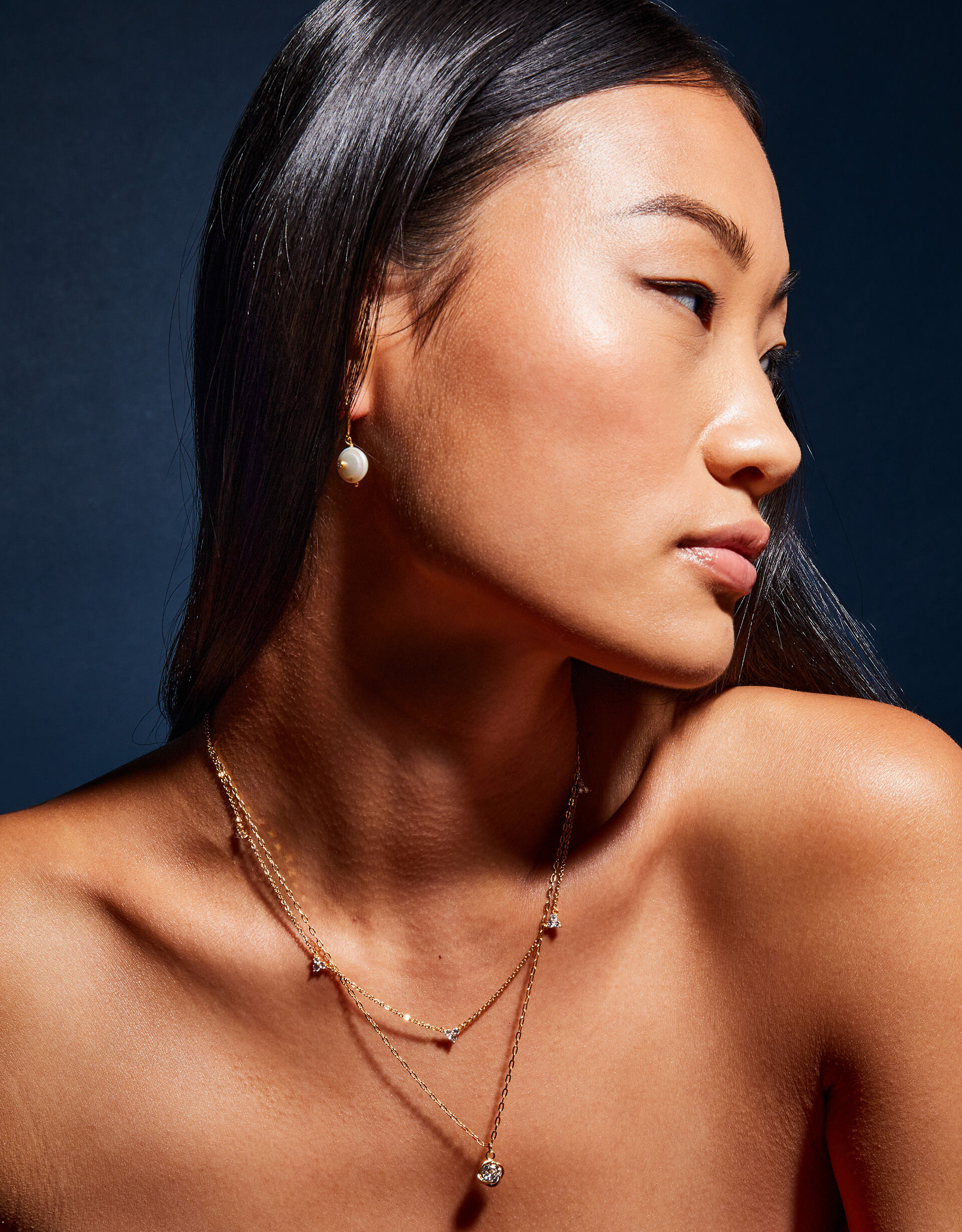 Accessorize rose gold necklace top