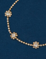 14ct Gold-Plated Diamante Daisy Chain Bracelet, , large