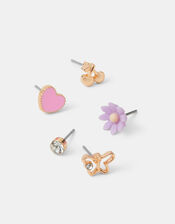 5-Pack Girls Cherry Stud Earrings, , large