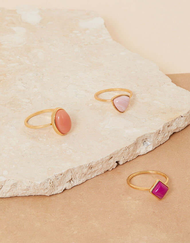 Stone Ring Set of Three, Multi (BRIGHTS-MULTI), large