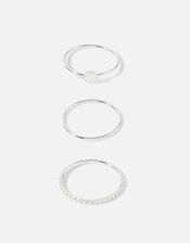 Recycled Sterling Silver Stacking Rings, Silver (ST SILVER), large