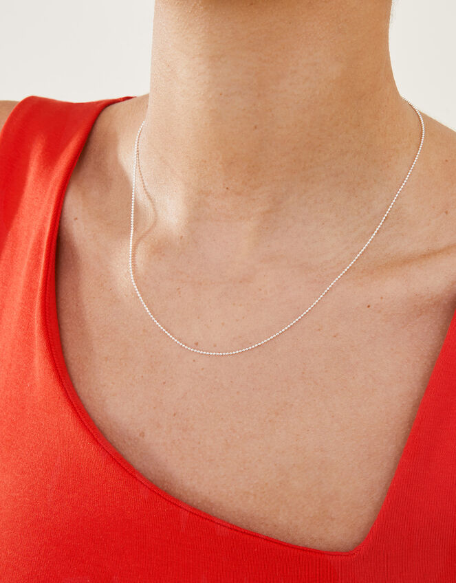 Sterling Silver Ball Chain Necklace, , large