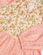 Girls Long Sleeve Floral Mixed Dress , Pink (PINK), large