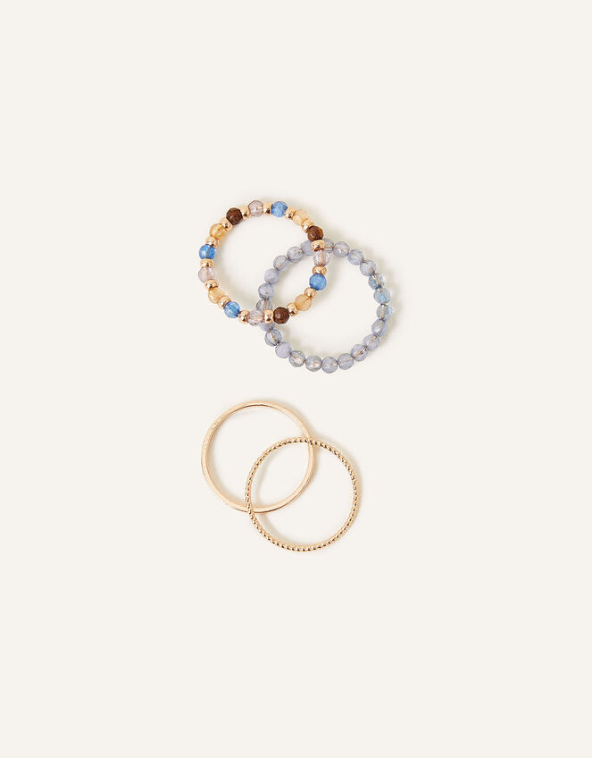 Beaded Rings 4 Pack, Blue (BLUE), large