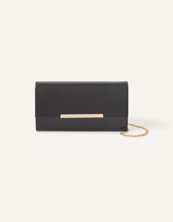 Patent Clutch Bag, Black (BLACK), large