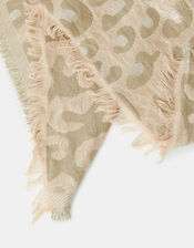 Metallic Leopard Woven Blanket Scarf, , large