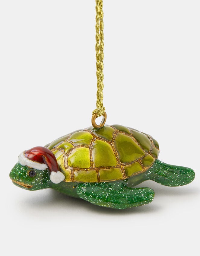 Turtle Enamel Christmas Tree Decoration, , large