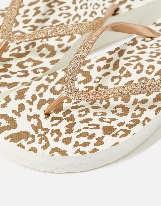 Animal Print Wedge Flip Flops Gold | Flip flops | Accessorize Global