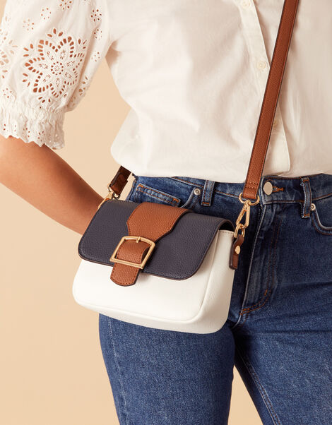 Colour Block Cross-Body Bag, , large