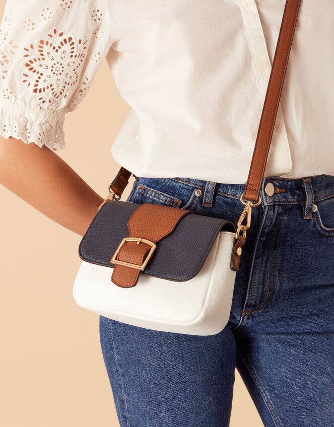 Colour Block Cross-Body Bag, , large