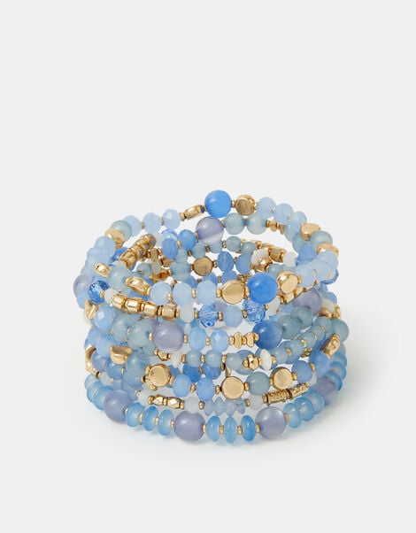8-Pack Glass Beaded Stretch Bracelets, , large