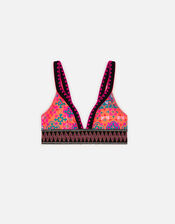 Heatwave Tile Elasticated Bikini Top, Multi (BRIGHTS-MULTI), large