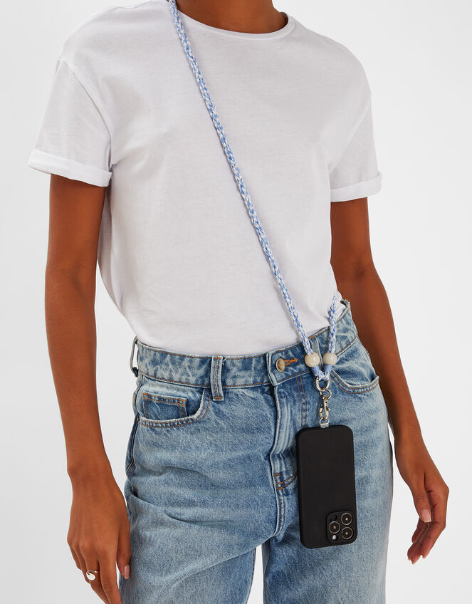 Gingham Twisted Wrist Phone Strap, , large