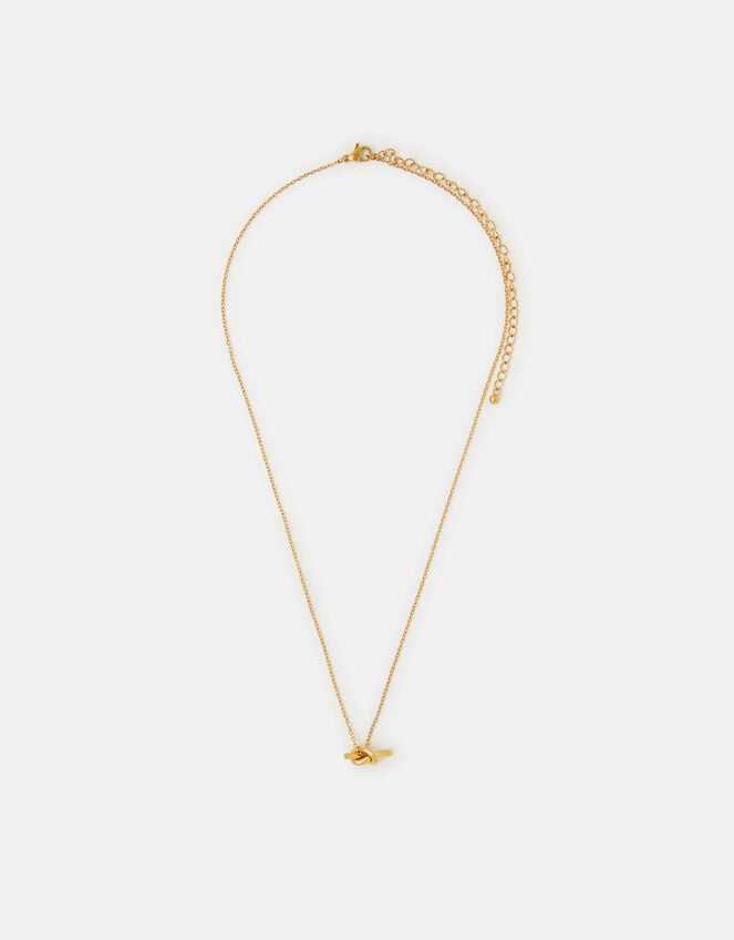 Stainless Steel Knot Pendant Necklace, , large
