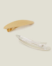 2-Pack Oval Metal Hair Clips, , large